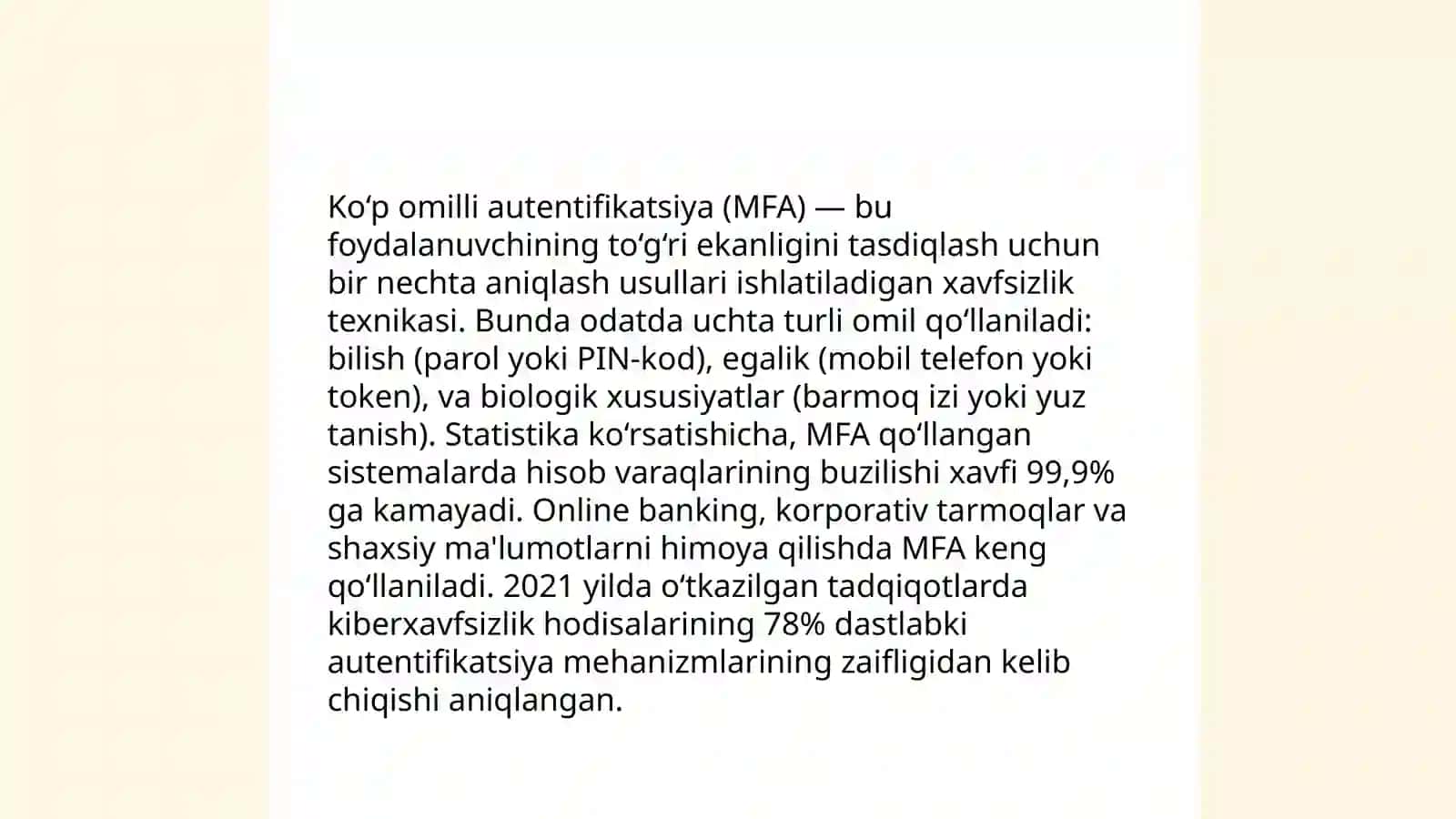 Identifikatsiyalash va autentifikatsiyalash usullari hamda Elektron raqamli imzo 4