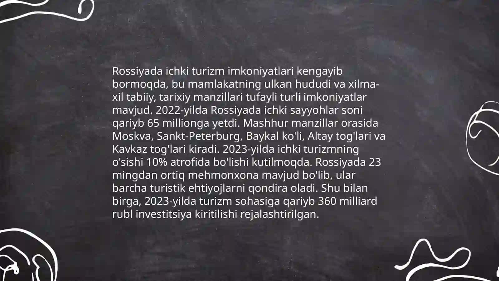 Rossiya turizm bozorining rivojlanish istiqbollari 4