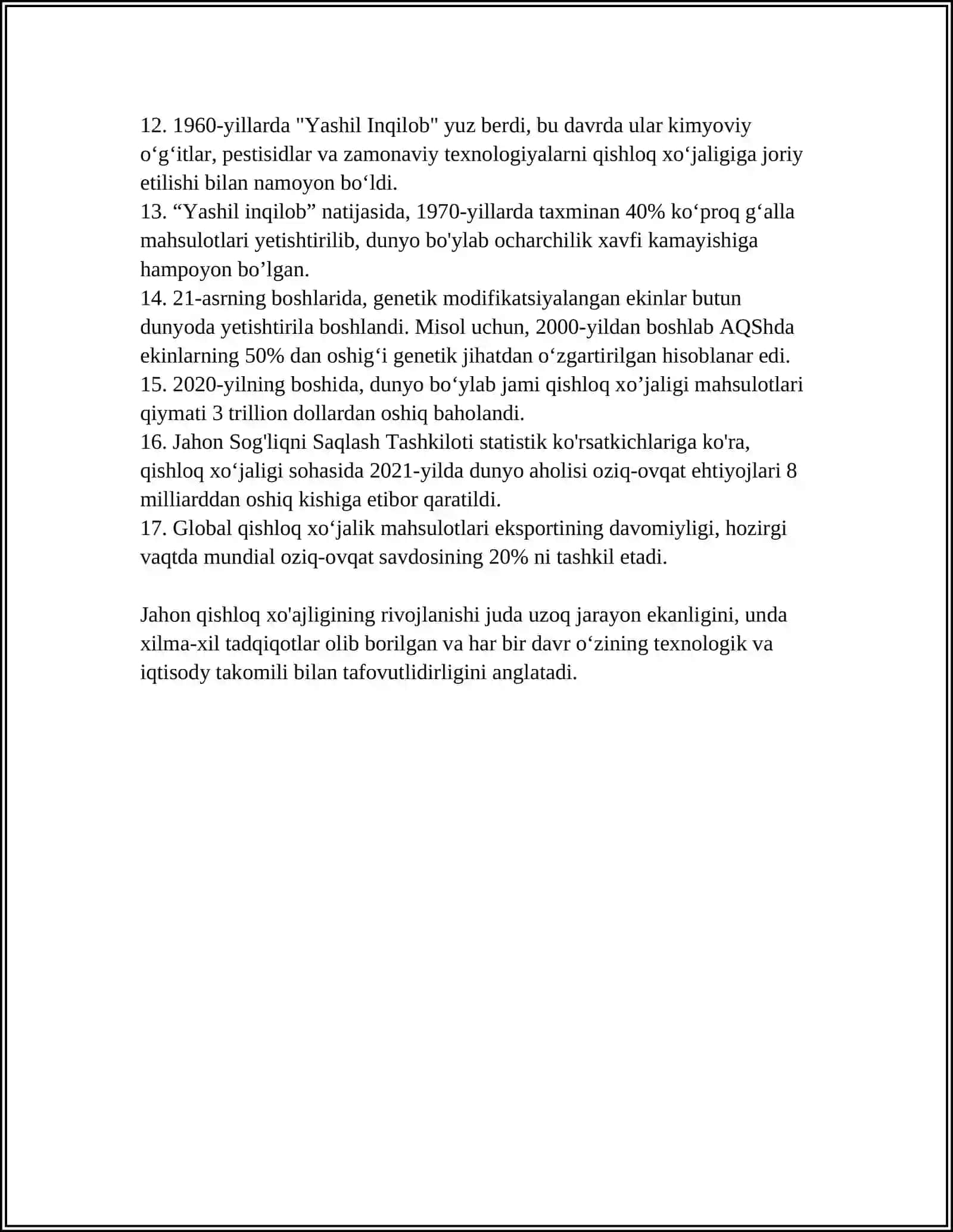 JAHON QISHLOQ XOʻJALIGI GEOGRAFIYASI 4