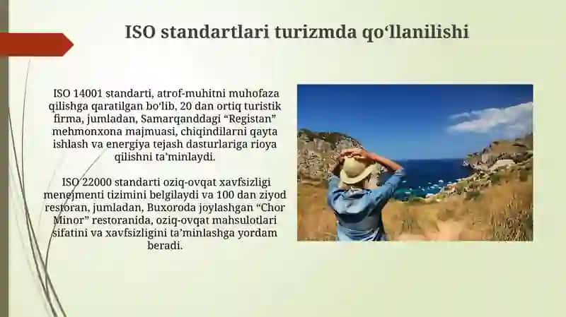 ISO standartlarini turizmda oʻrni 4