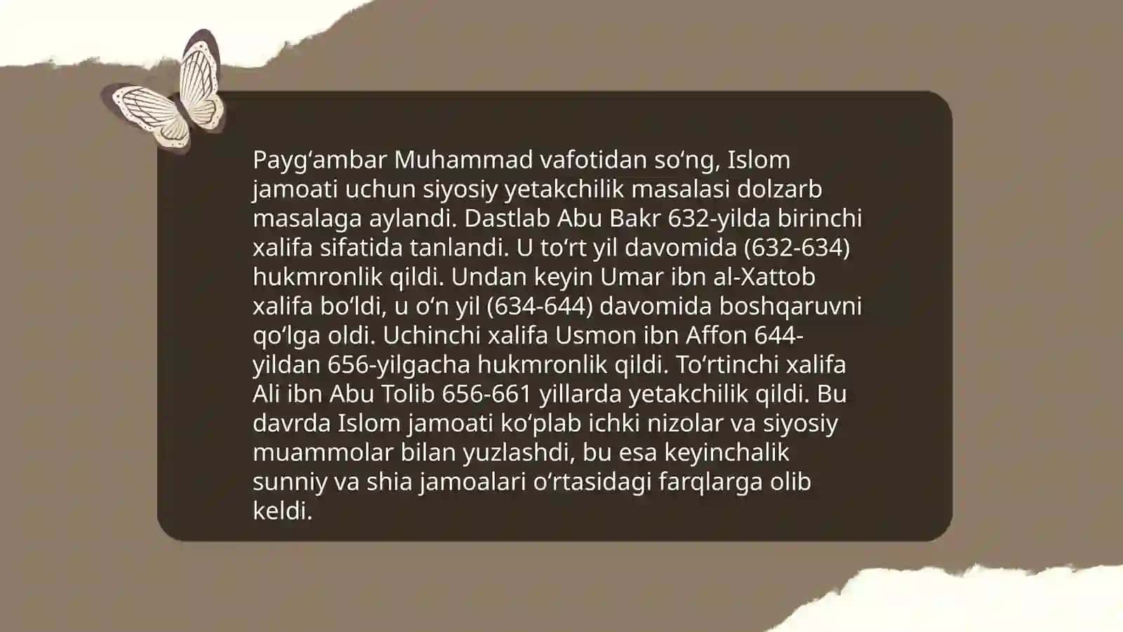 Islom oqimlari va yonalishlarining paydo bolishi sabablari etiqodidagi bolinishlarning sabablari va oqibatlari 4
