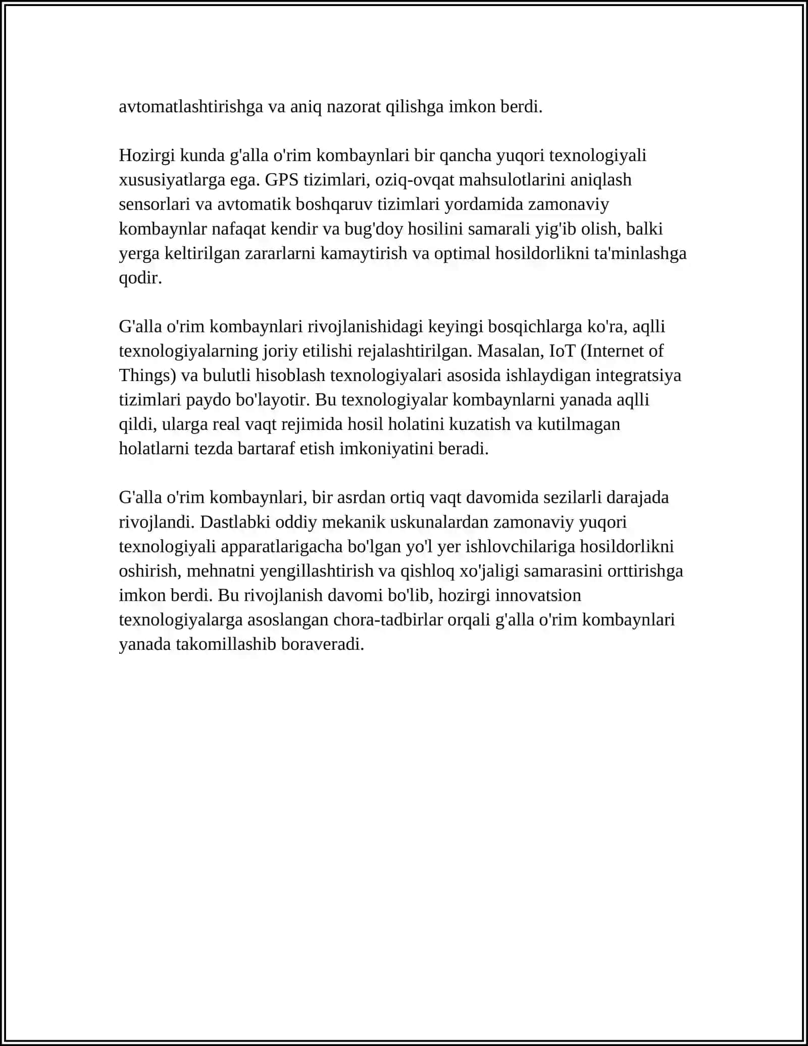 G'alla o'rim kambaynlar 4