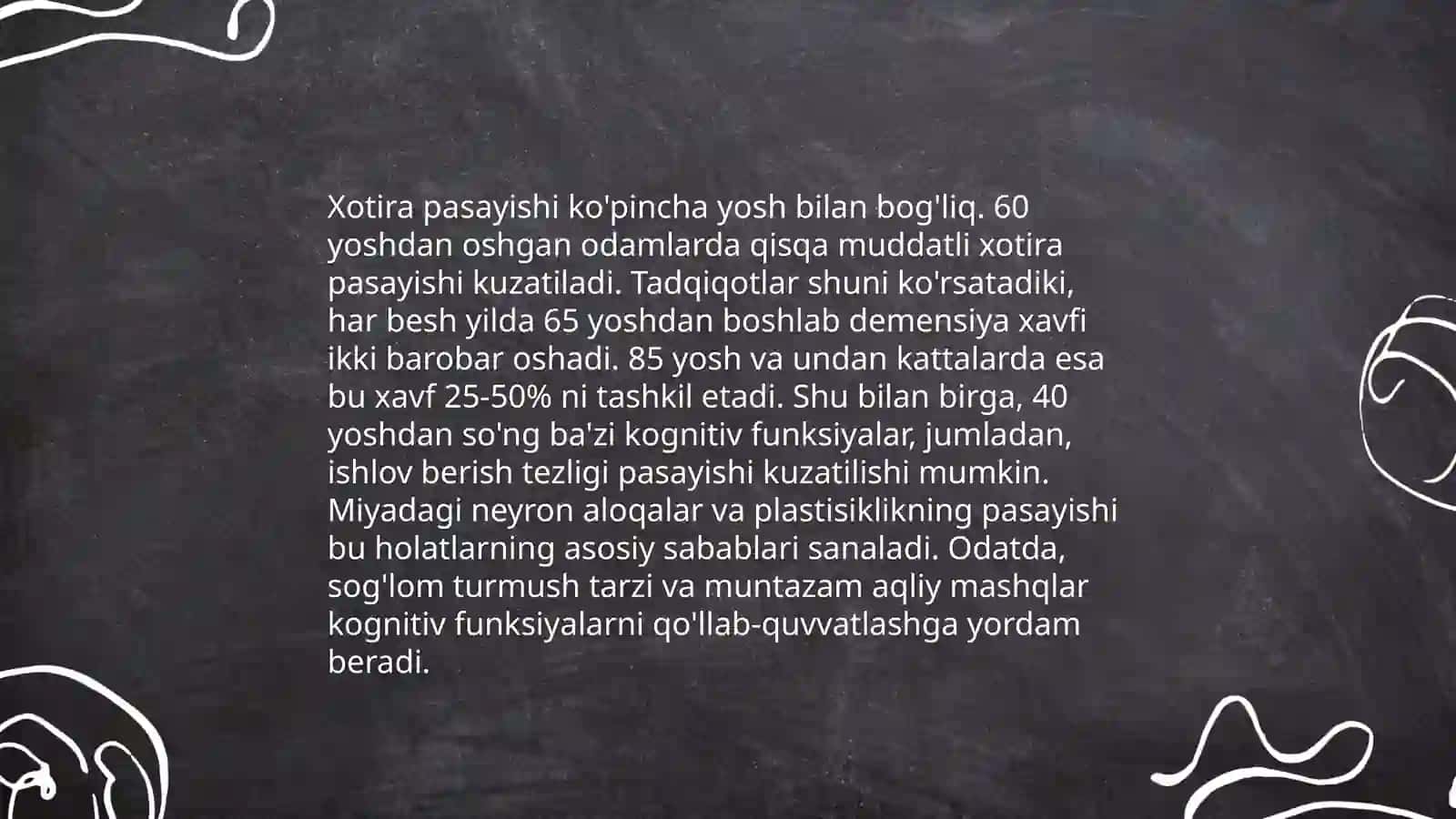 Xotira pasayishi 4