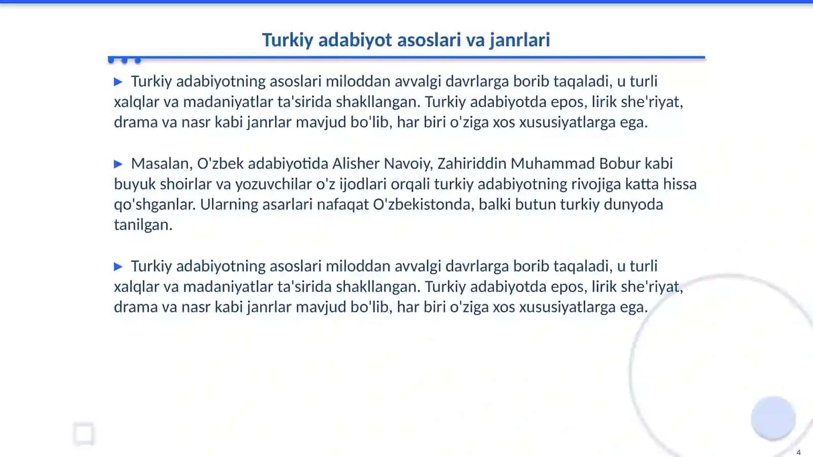 Xalq og'zaki ijodi va turkiy adabiyot 4