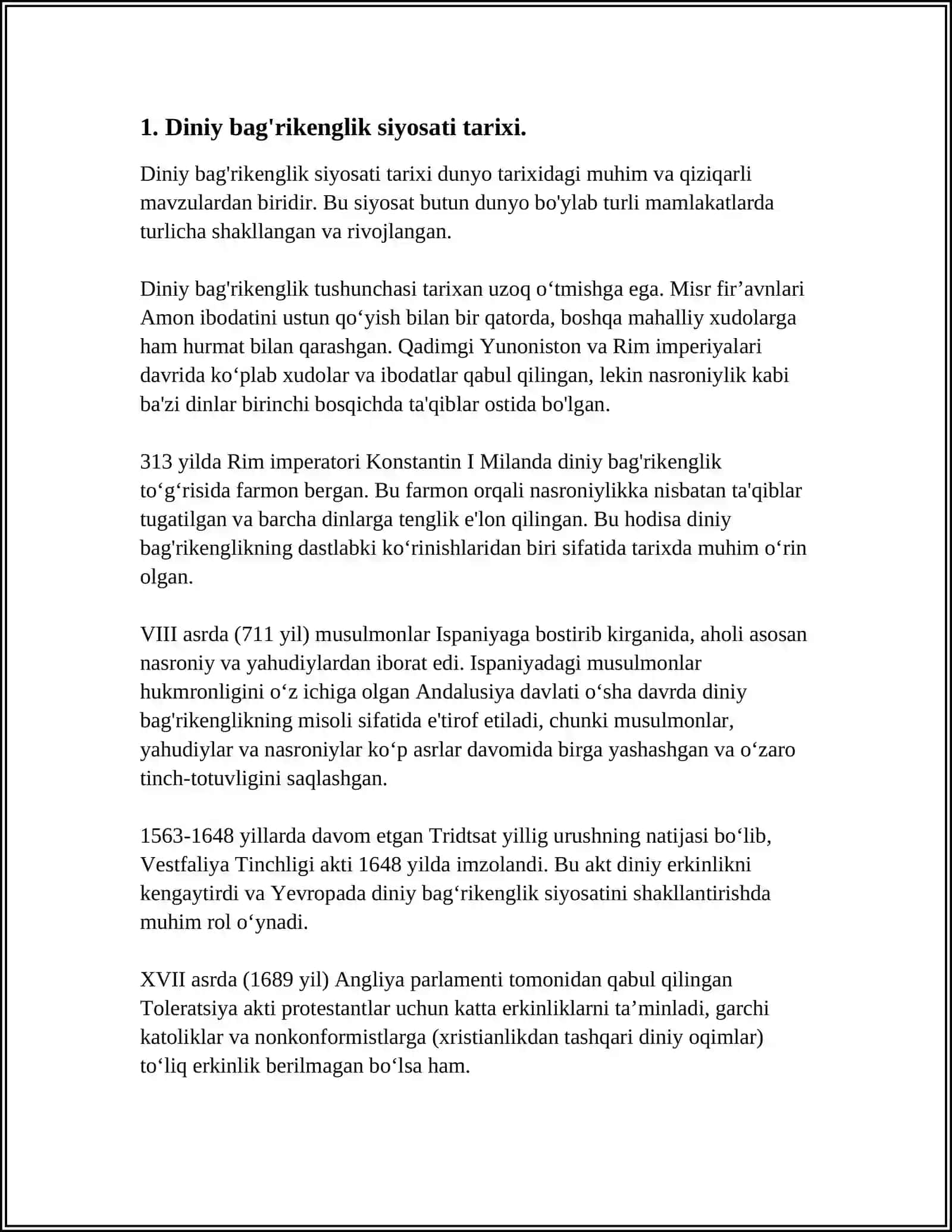 O‘ZBEKISTON RESPUBLIKASIDA DINIY BAG‘RIKENGLIK SOHASIDA OLIB BORLAYOTGAN OQILONA SIYOSAT 4