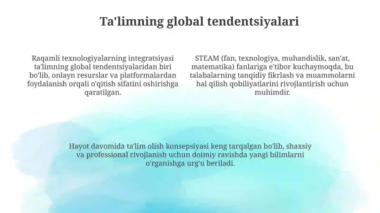 Dunyoda talim rivojlanishining qiyosiy tahlili 4