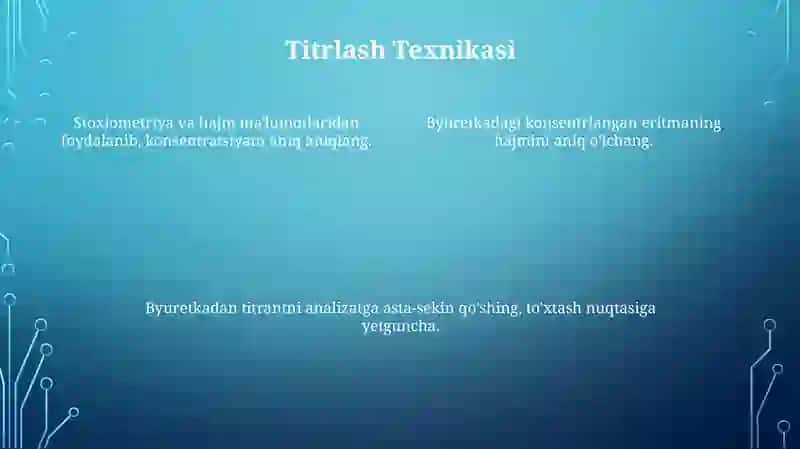 Byuretka qurilasidan foydalanib konsentrlanagan eritmalar tayyorlash 4