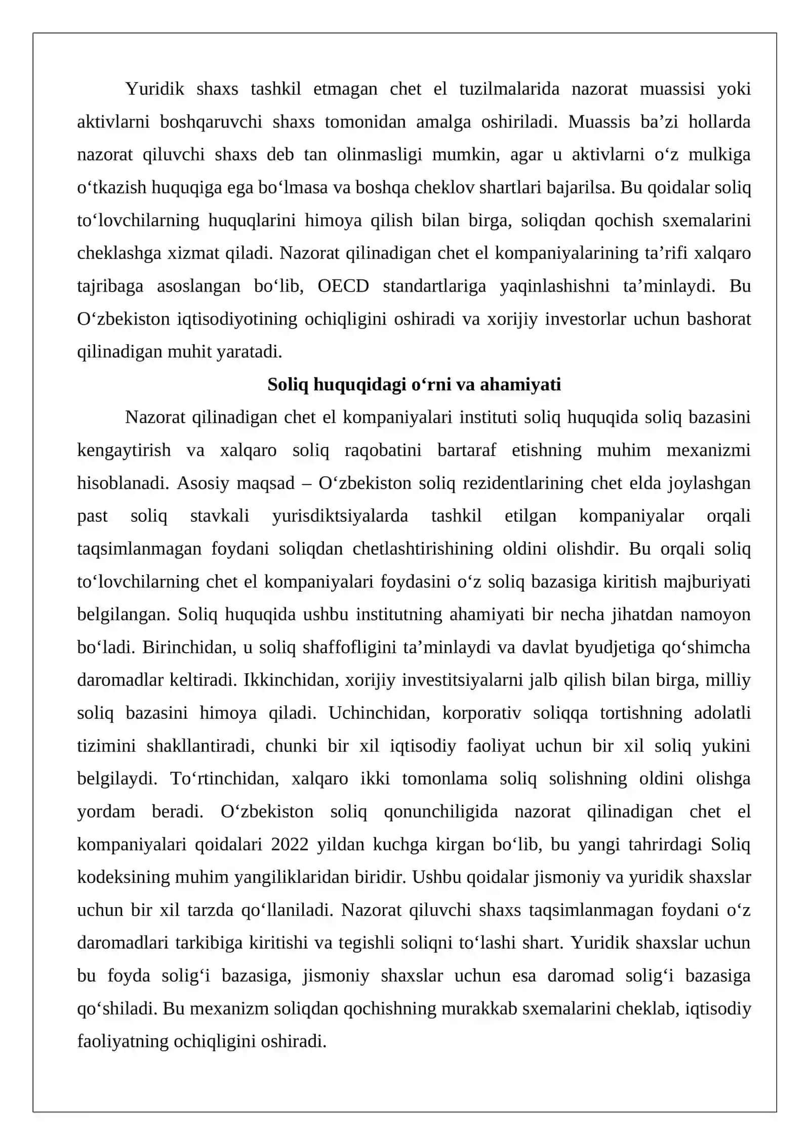 Soliq munosabatlarining subyekti sifatida nazorat qilinadigan chet el kompaniyalari 4