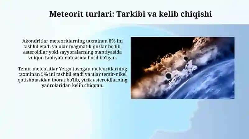 Meteoritlar va meteoroidlar 4