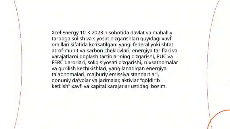Xcel Energy 10 k 2023 hisoboti xavf omillari va risklari 4