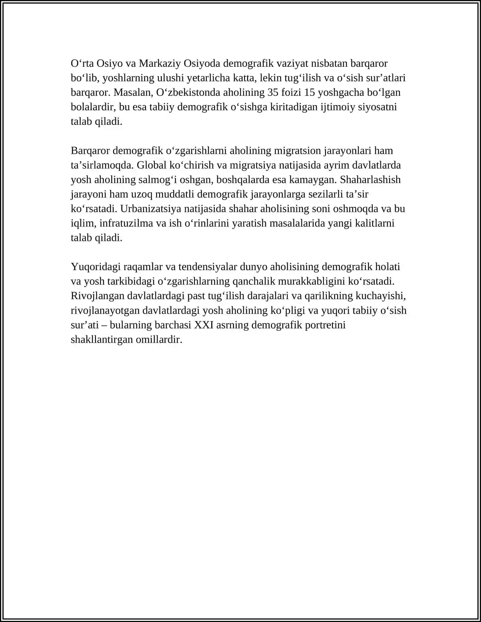 O’ZBEKISTON RESPUBLIKASIDAGI IJTIMOIY O’ZGARISHLAR 4