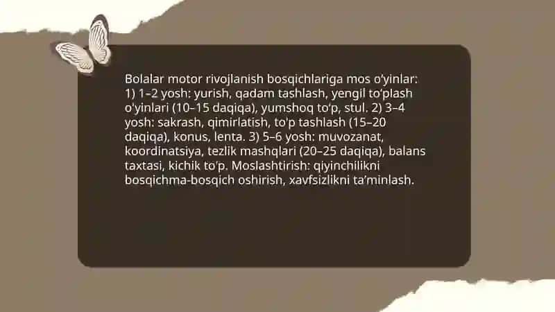 Yosh toifasiga mos boʻlgan harakatli oʻyinlarni tanlash 4