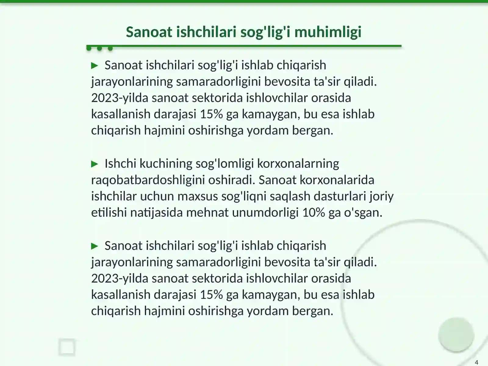 Shaxar aholisi va sanoat korxonalari ishchilariga tibbiy yordam koʻrsatish 4