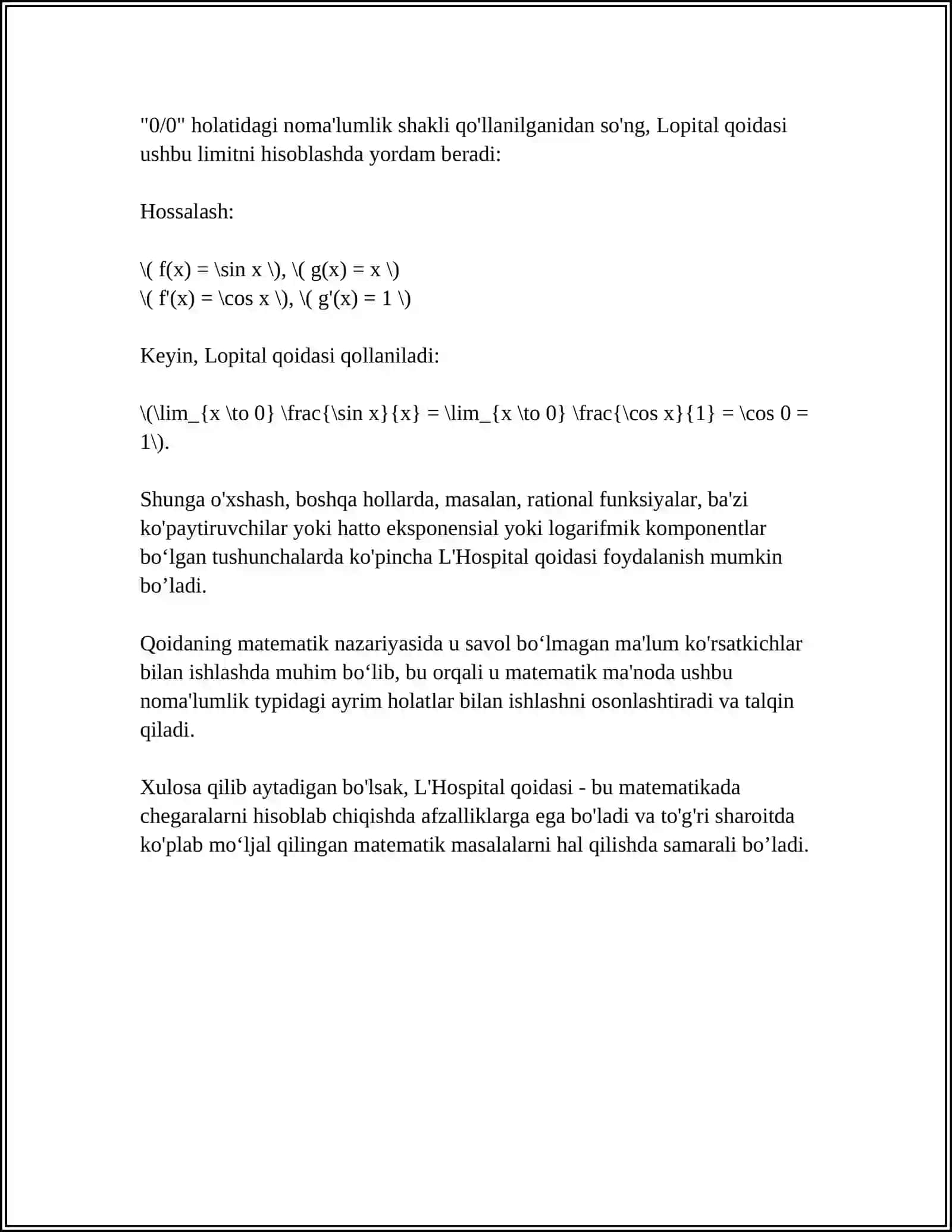 ANIQMASLIKLARNI OCHISHNING LOPITAL KOIDASI 4