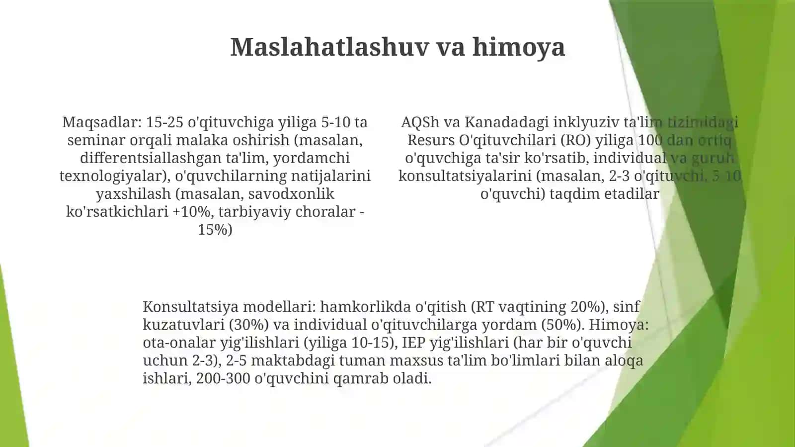 Inklyuziv taʼlim tizimida faoliyat koʻrsatuvchi resurs oʻqituvchining vazifalari va maqsadlari 4