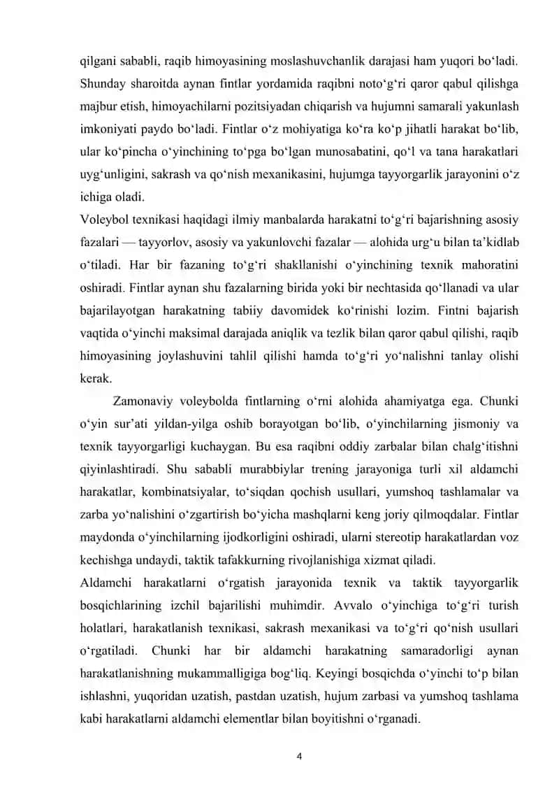 Voleybol o‘yinida aldamchi harakatlar texnik usullarni o‘rgatish 4