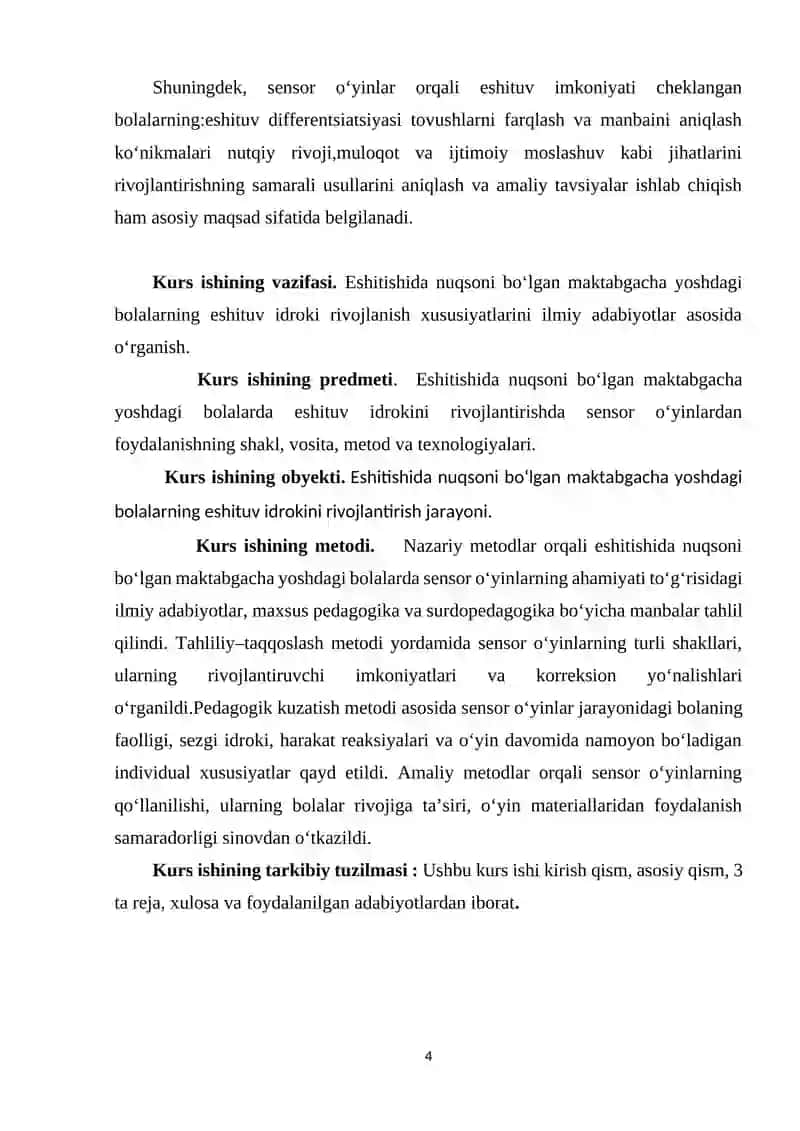 Eshitishida nuqsoni bo‘lgan  maktabgacha tarbiya yoshdagi bolalarga sensor o'yinlardan foydalanish 4