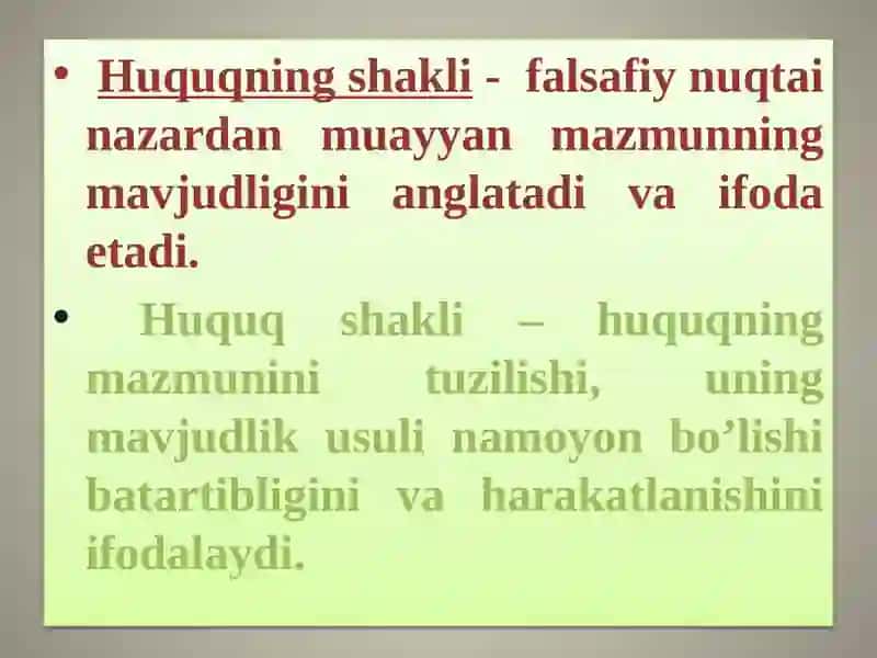 Huquqning Shakli (Manbayi) 4
