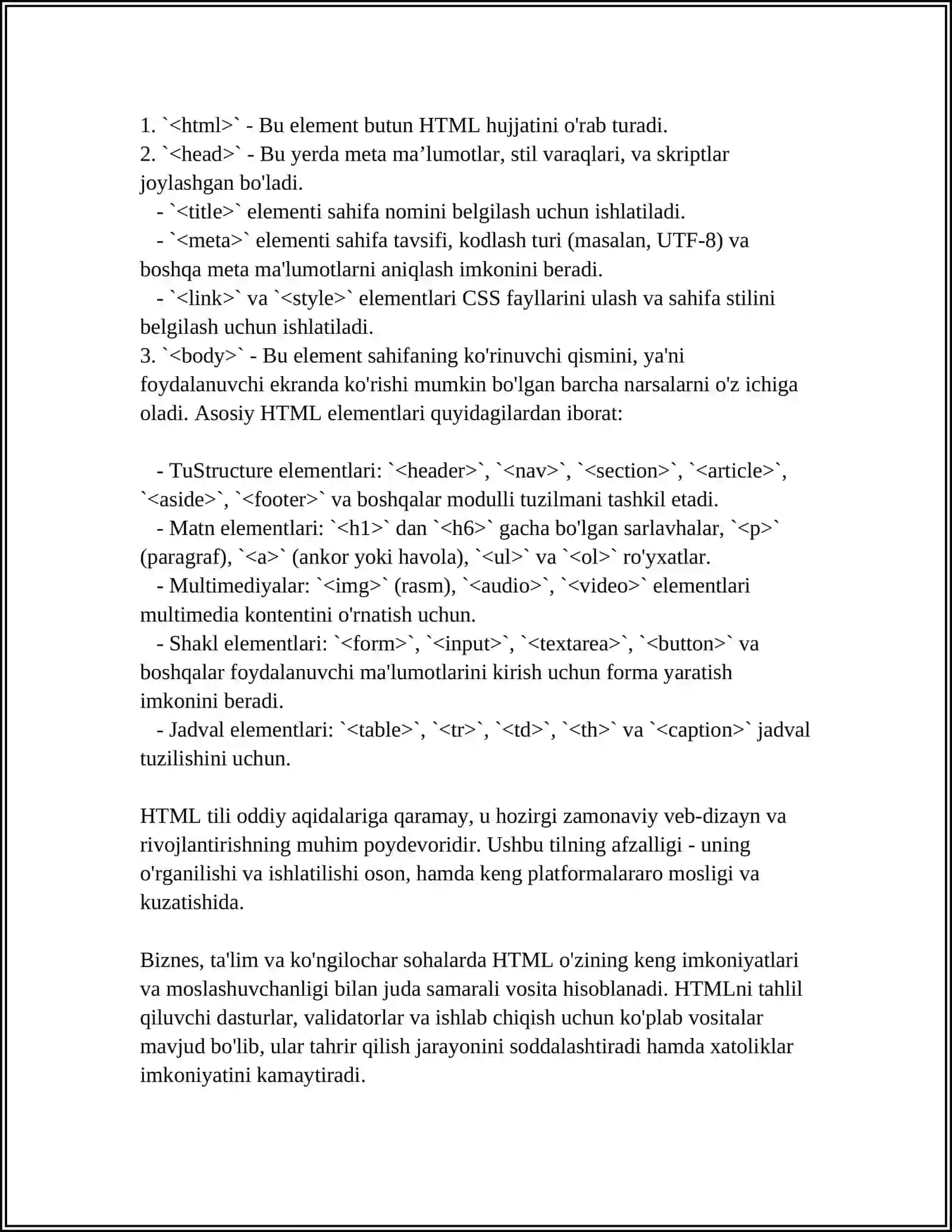 WEB DASTURLASHGA DOYIR 4