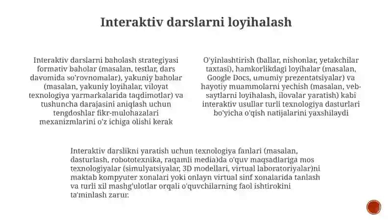 Interfaol usullarni texnologiya darslarida foydalanish usullari 4