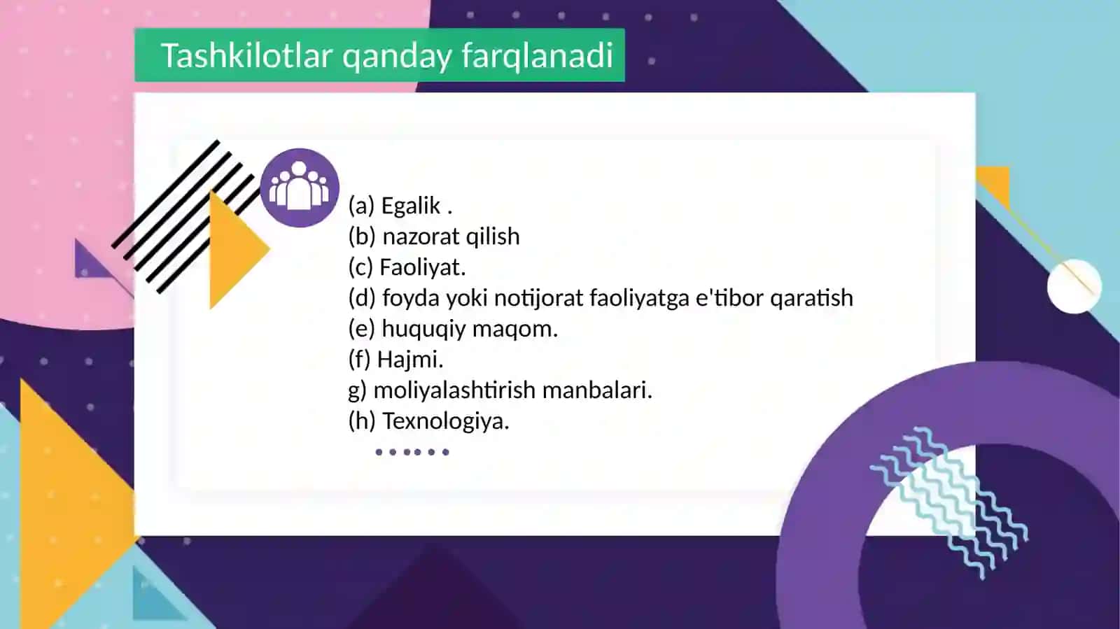 Biznes tashkilotlari vamanfaatdor tomonlar 4