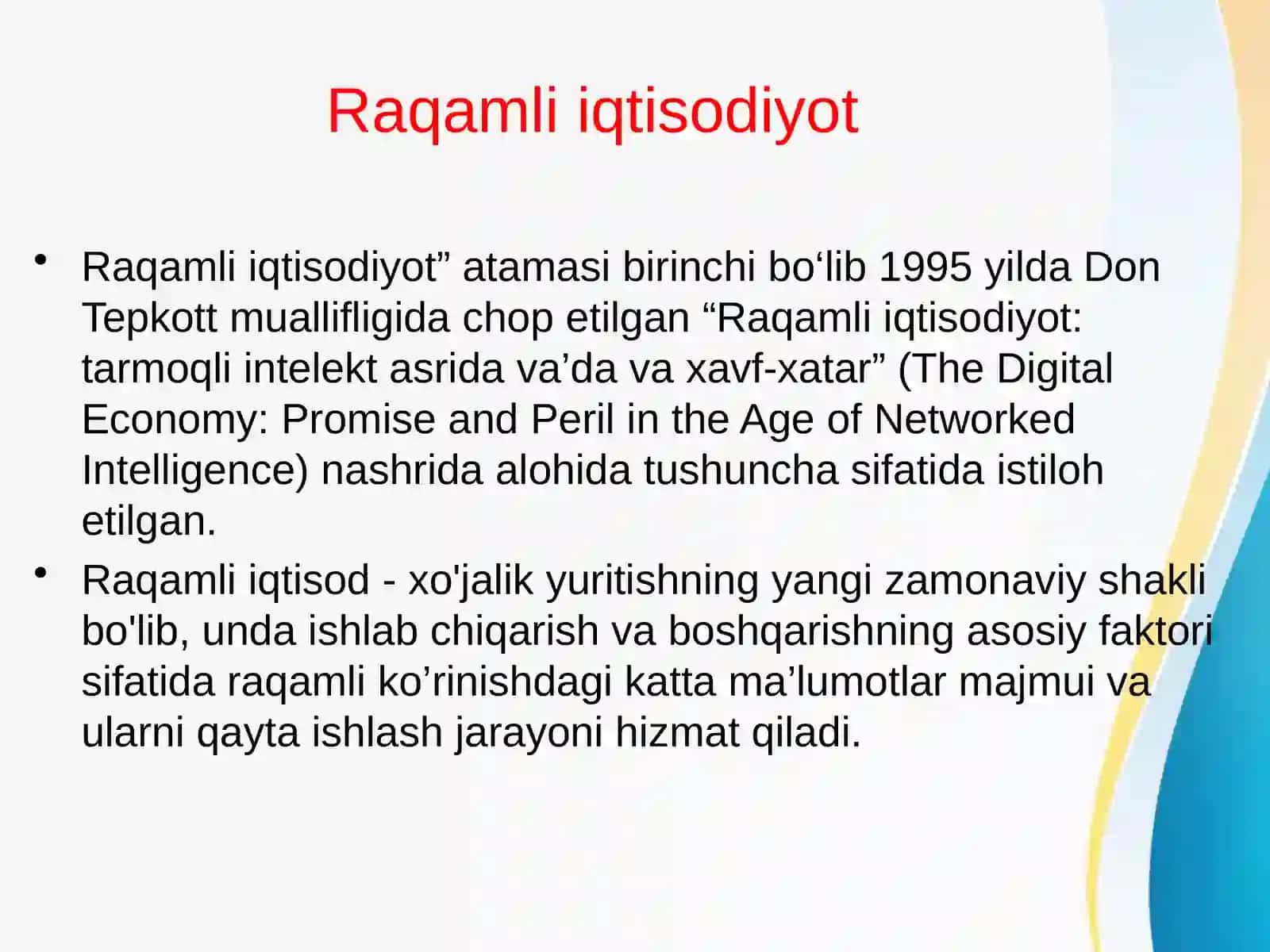 Raqamli iqtisodiyotning rivojlanish bosqichlari 4