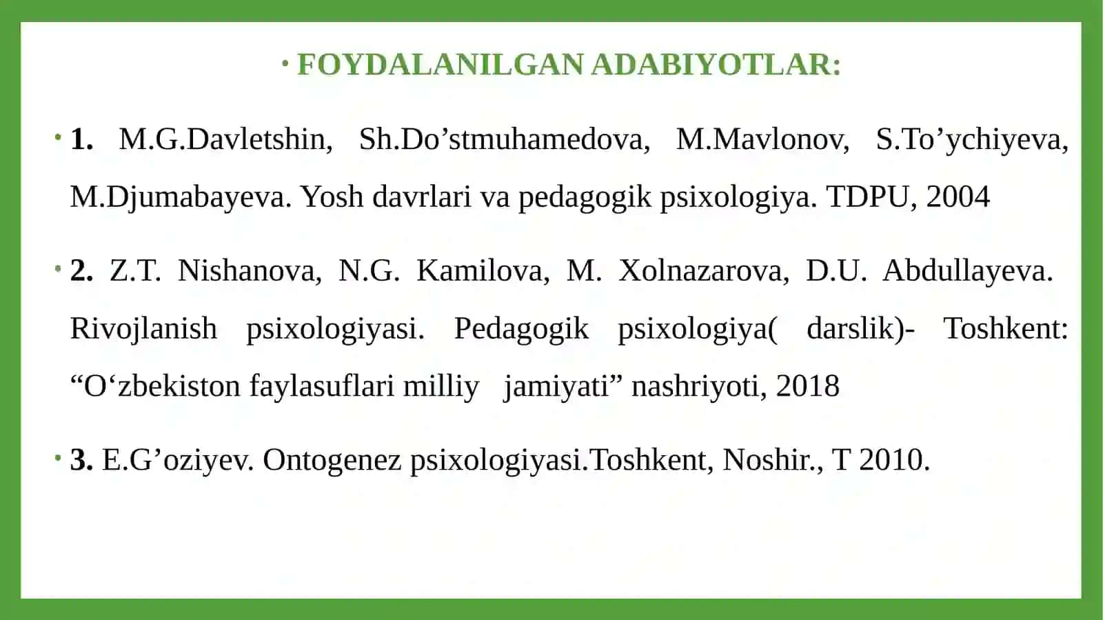 ONTOGENEZNING ILK BOSQICHLARIDA INSONNING PSIXIK RIVOJLANISHIGA XOS XUSUSIYATLAR 4