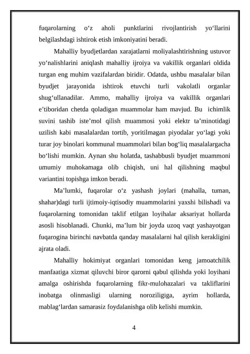 O’zbekistonda tashabbusli budjetni joriy etish va amalga oshirish bosqichlari 4
