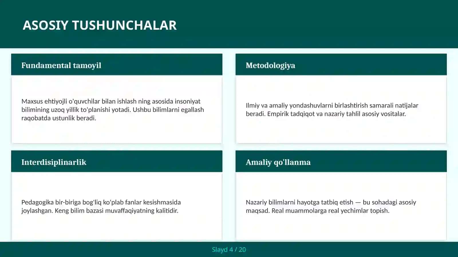 Maxsus ehtiyojli o'quvchilar bilan ishlash 4