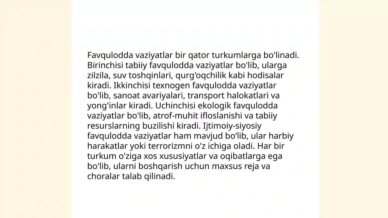 Gumanitar inqirozlar va favqulodda vaziyatlarning o'ziga xos xususiyatlari 4