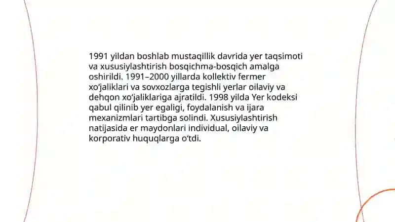 Mustaqillik yillarida qishloq xoʻjaligi va sanoat sohasidagi ishlar 4