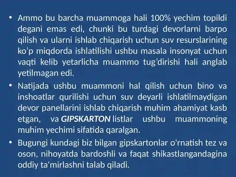 Gipsakartonning afzalliklari va ularning ishlashishi 4