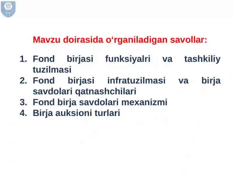 FOND BIRJALARI VA FOND BOZORI MEXANIZMI 4