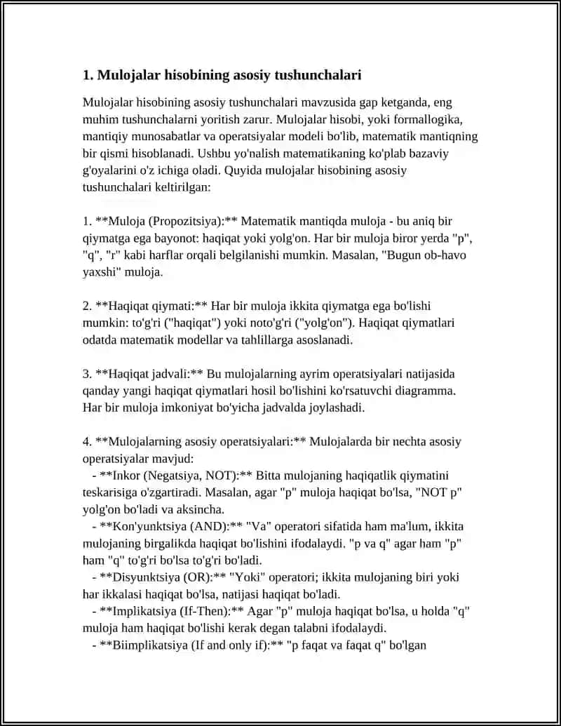 MULOHAZALAR HISOBININGA AKSIOMALAR. DEDUKSIYA TEOREMASI 4