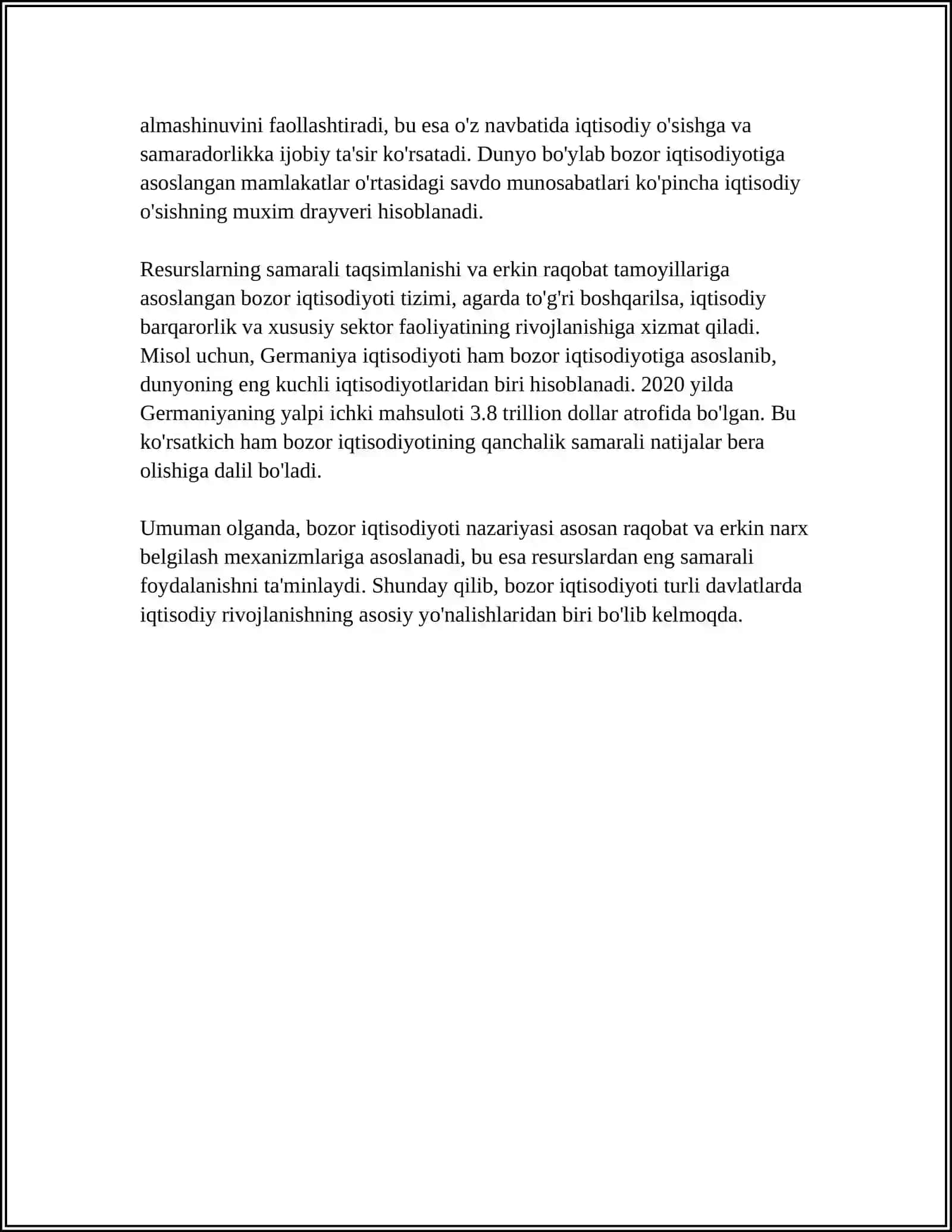 OʻZBEKISTONDA BOZOR IQTISODIYOTINI SHAKLLANTIRISH NAZARIYASI 4