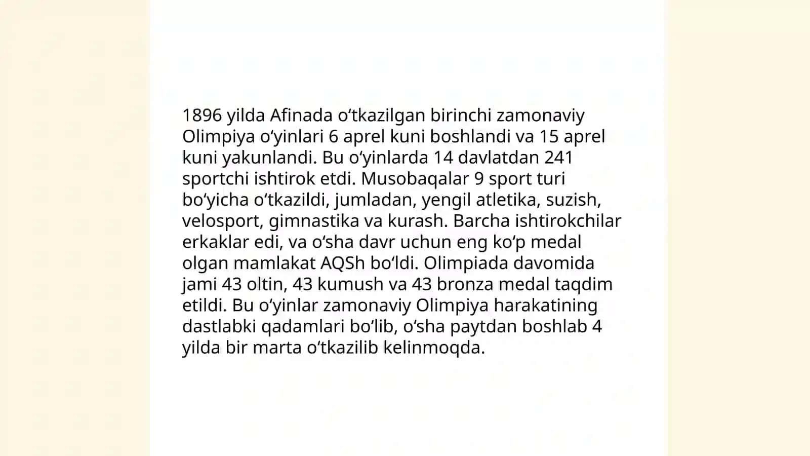 Zamonaviy Olimpiya O'yinlarining Qayta Tiklanishi 4