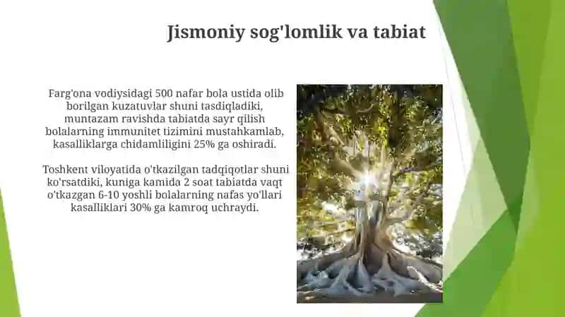 Tabiat-bolalarni har tomonlama kamol topishida asosiy omil sifatida 4