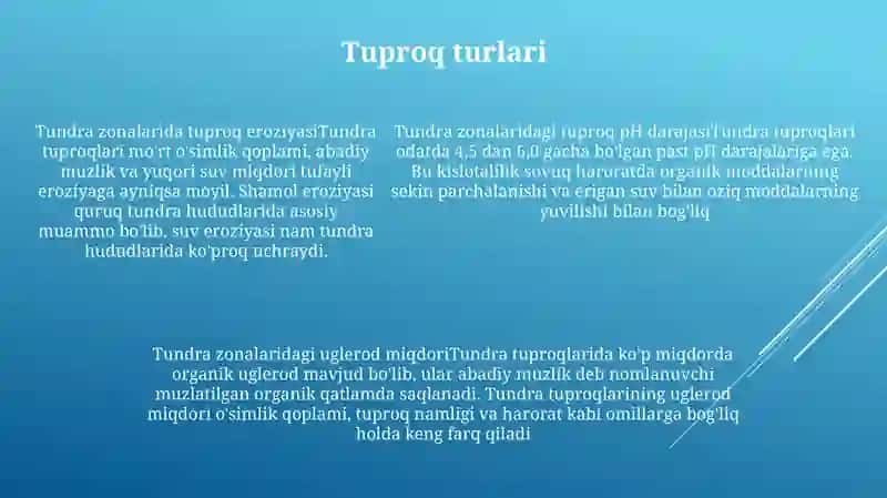 Tundra Zonasining Tuproqlari 4
