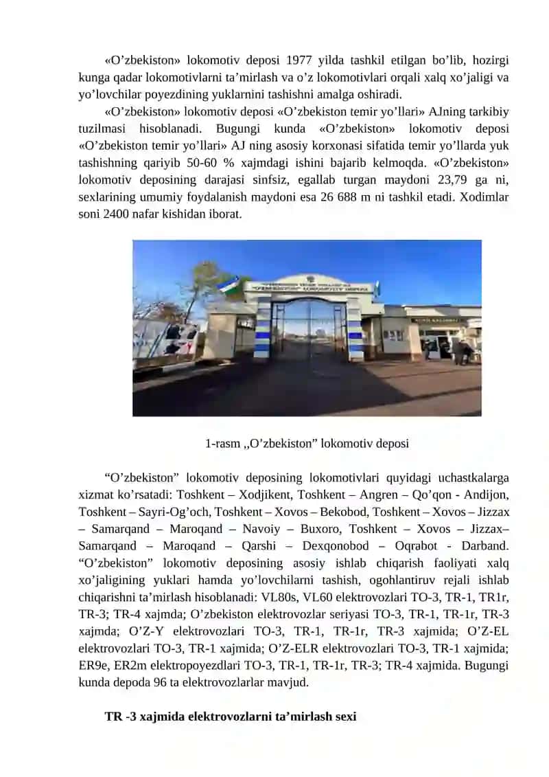 «O‘ZBEKISTON» LOKOMOTIV DEPOSI 4