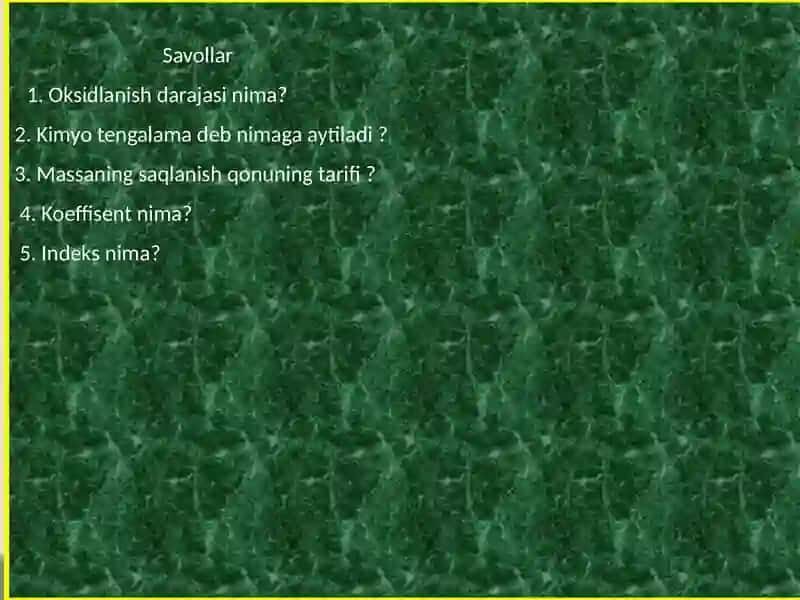 Oksidlanish–qaytarilish reaksiyalari 4