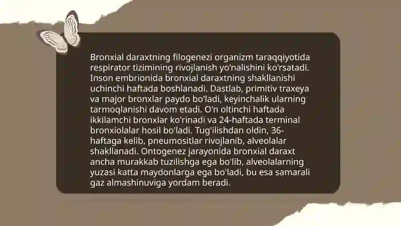 Nafas tizimi filogenezi va buzulishlari 4