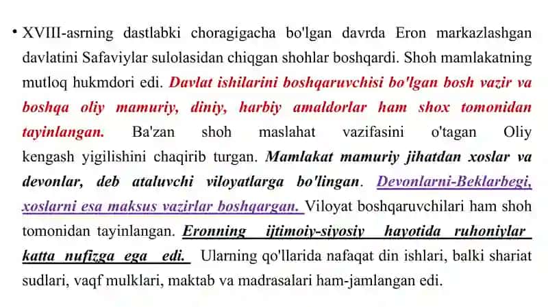 Eronning Ijtimoiy-Iqtisodiy va Davlat Tuzumi 4