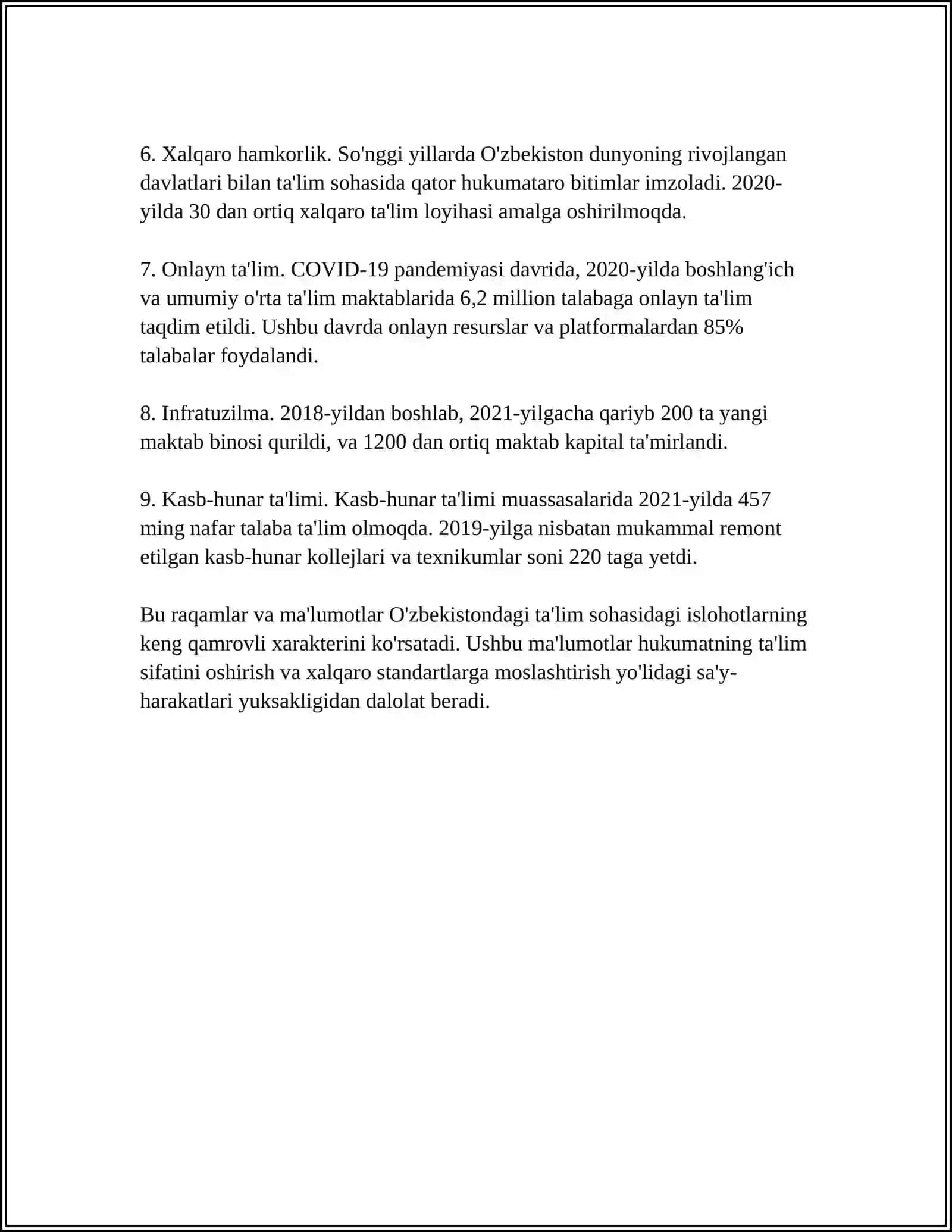 ÓZBEKISTONDA IJTIMOIY SOHADA AMALGA OSHIRILAYOTGAN ÓZGARISHLAR MAZMUN VA MOHIYATI 4