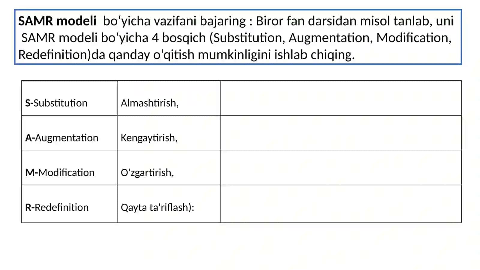 Raqamli muhitda SAMR va TPACK pedagogik modellari: taqqoslash va holatlar 4