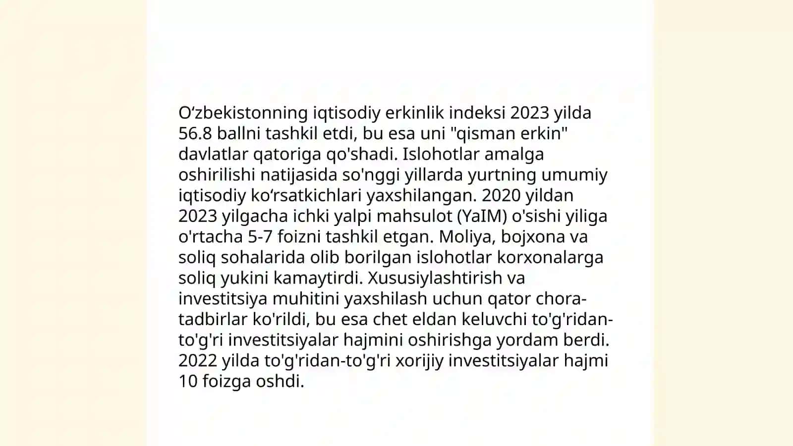Yangi O‘zbekiston ijtimoiy-siyosiy, iqtisodiy va madaniy hayotida roʻy berayotgan oʻzgarishlarning xalqaro reyting va indekslarda aks etishi 4