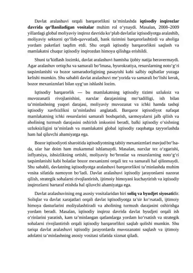 Davlat aralashuvi va iqtisodiy barqarorlik 4