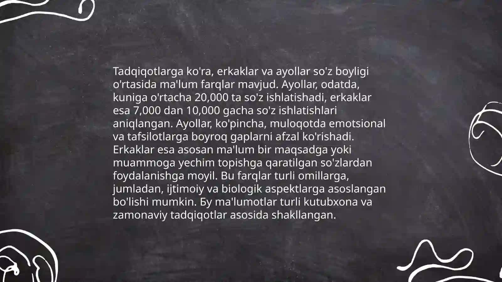 Ayol va erkak komunikativ sohadagi gendr farqlar 4