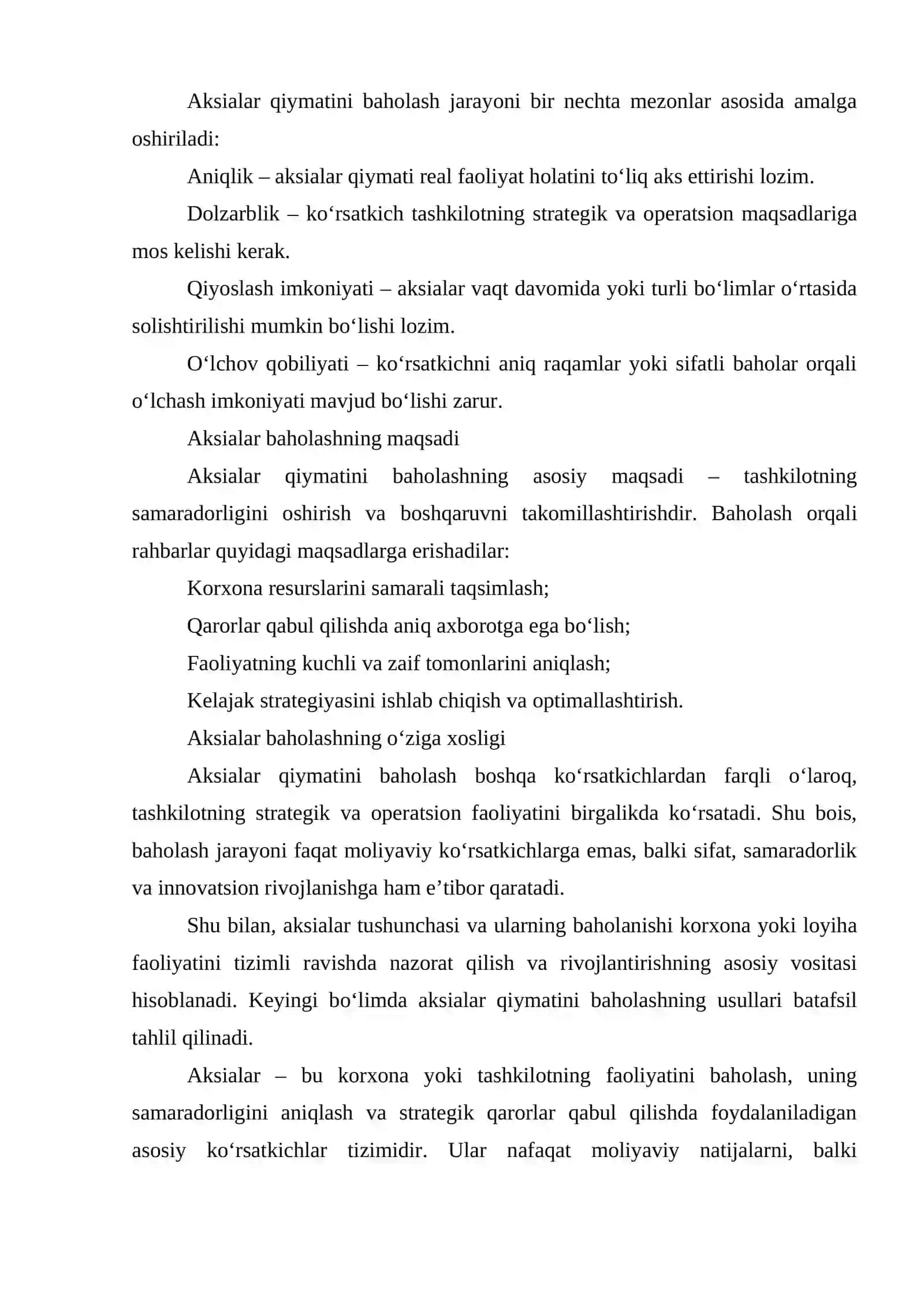 Aksialar qiymatini baxolash usullari va ularning qo'llanilishi 4