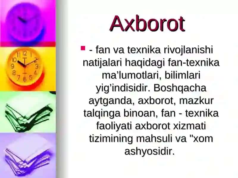 Axborot xizmatlarini ko'rsatish yo'llari 4