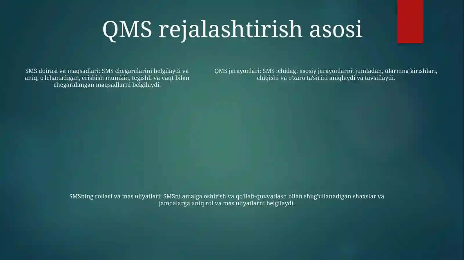 Sifatni Boshqarish Tizimini Rejalashtirish 4